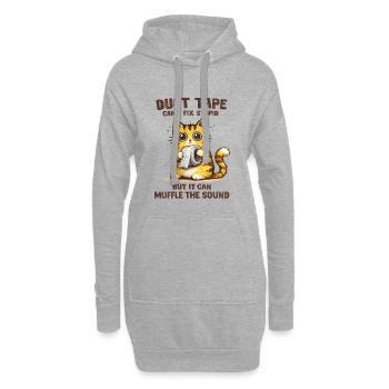 Chat du ruban adhésif – Étouffe le son - Sweat-shirt à capuche long Femme - gris chiné - Devant