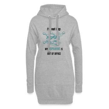 Dopamin Molekül - I`m Not Lazy - Hoodie-Kleid - Grau meliert - Vorne