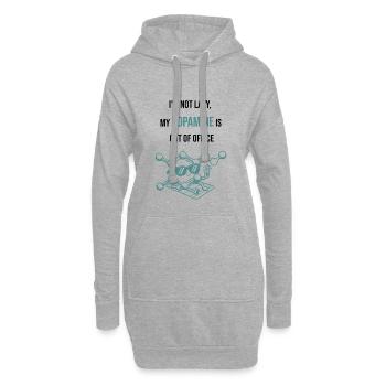 Dopamine Neon Fusion - I`m Not Lazy My Dopamine - Hoodie-Kleid - Grau meliert - Vorne