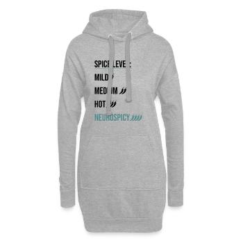 Spice Level Neurospicy - Neurodivergent Humor - Hoodie-Kleid - Grau meliert - Vorne
