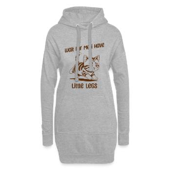 Wait for me I have little Legs - Lustige Katze - Hoodie-Kleid - Grau meliert - Vorne