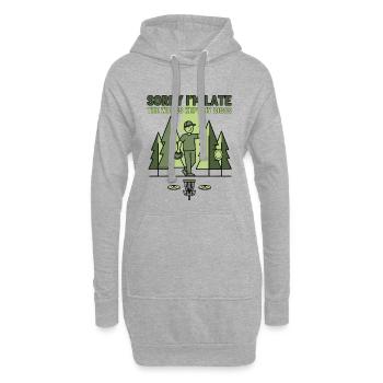 Désolé pour le retard Les bois ont gardé mes disques Disc golf - Sweat-shirt à capuche long Femme - gris chiné - Devant