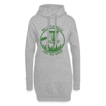 Keine kleinen Bälle, nur große Scheiben, lustiges Discgolf - Hoodie-Kleid - Grau meliert - Vorne