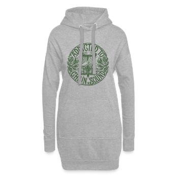 Süchtig nach Kettensound Discgolf Discgolfer - Hoodie-Kleid - Grau meliert - Vorne