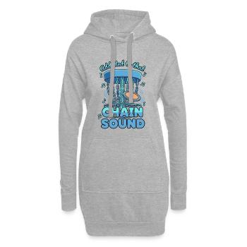 Accro à ce disque drôle de disque de golf à son en chaîne - Sweat-shirt à capuche long Femme - gris chiné - Devant