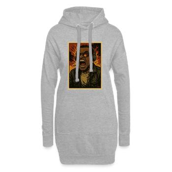 Kopfhörer-Sänger Flammen - Hoodie-Kleid - Grau meliert - Vorne