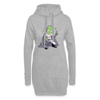 Die Gurke, Galaktischer Gurken Held im Cape - Hoodie-Kleid - Grau meliert - Vorne
