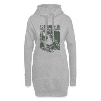 Oiseau Merle de l’année 2021 - Sweat-shirt à capuche long Femme - gris chiné - Devant