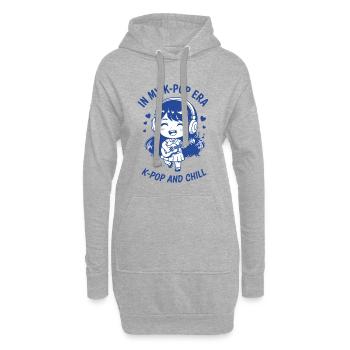 In meiner K-Pop-Ära K-Pop und entspannte niedliche koreanische Musik - Hoodie-Kleid - Grau meliert - Vorne