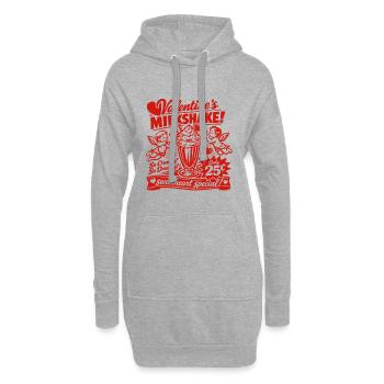 Milkshake de la Saint-Valentin des années 50 pour amoureux - Sweat-shirt à capuche long Femme - gris chiné - Devant