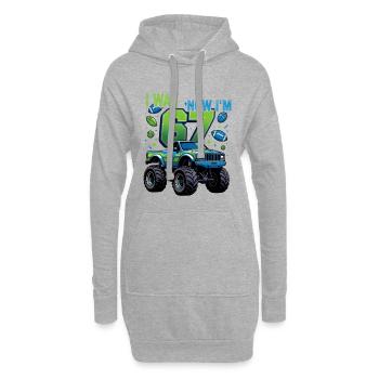 Monster Truck 7. Geburtstag Junge  - Hoodie-Kleid - Grau meliert - Vorne