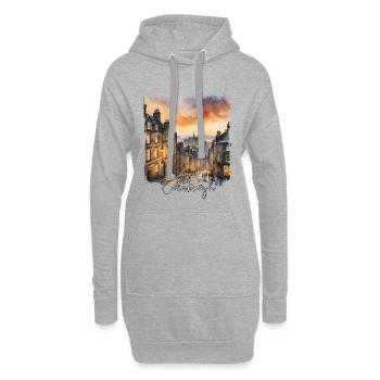 Édimbourg, Écosse, aquarelle d’Édimbourg - Sweat-shirt à capuche long Femme - gris chiné - Devant