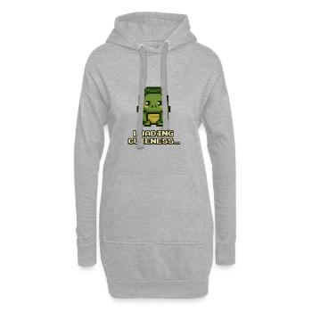 Téléchargez Mignon Dino Pixel - Sweat-shirt à capuche long Femme - gris chiné - Devant