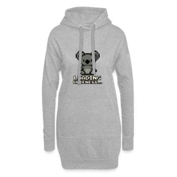 Pixelkoala Loading Cuteness - Hoodie-Kleid - Grau meliert - Vorne