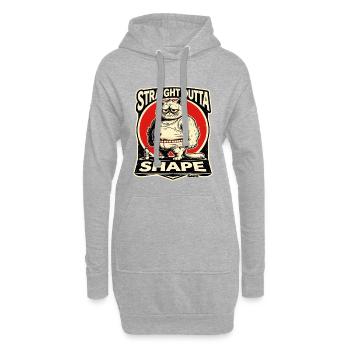 Außer Form ohne Fitness - dicke Katze - Hoodie-Kleid - Grau meliert - Vorne