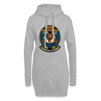École en récréation, taureau rhinocéros en uniforme scolaire - Sweat-shirt à capuche long Femme - gris chiné - Devant