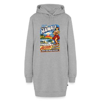 Affiche du voyage de rêve à Hawaï des années 50 - Sweat-shirt à capuche long Femme - gris chiné - Devant