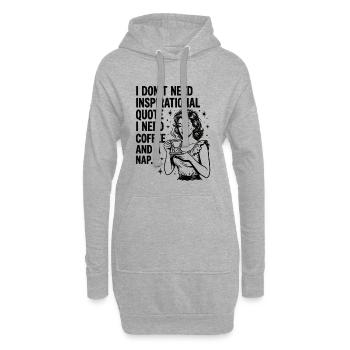 Déclaration d’amour du vrai café pour la sieste - Sweat-shirt à capuche long Femme - gris chiné - Devant