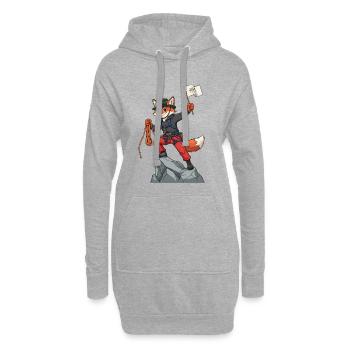 Wandern Berge Trekking Wanderer Outdoor Natur Wald - Hoodie-Kleid - Grau meliert - Vorne
