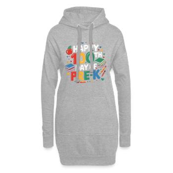 Joyeux 100e jour de maternelle - Sweat-shirt à capuche long Femme - gris chiné - Devant