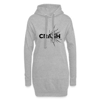 Hockey sur glace, action de palet, patinage sur glace, sports de hockey sur glace - Sweat-shirt à capuche long Femme - gris chiné - Devant