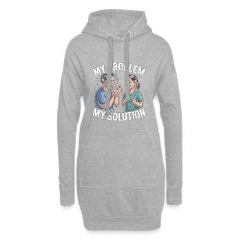 Orthodontic Hygienist My Problem My Pictogram Mom - Hoodie-Kleid - Grau meliert - Vorne