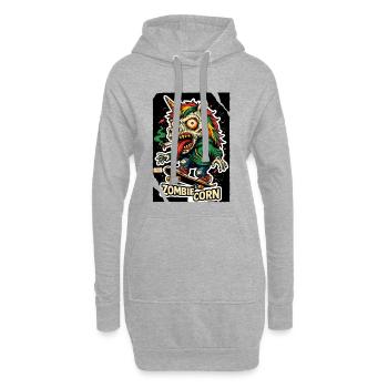 ZombieCorn Einhorn Zombie Skateboard - Hoodie-Kleid - Grau meliert - Vorne