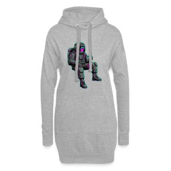 Nachtastronaut Neon-Power - Hoodie-Kleid - Grau meliert - Vorne