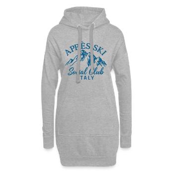 Après Ski Social Club Italie Skiing - Sweat-shirt à capuche long Femme - gris chiné - Devant