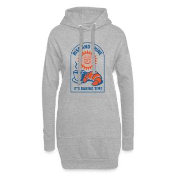 Rise and Shine | Backen Morgenmotto - Hoodie-Kleid - Grau meliert - Vorne