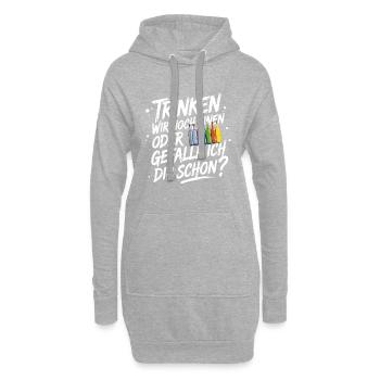 Trinken wir noch einen oder Gefalle ich dir schon - Hoodie-Kleid - Grau meliert - Vorne