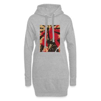 Aufstehende Faust Protest - Hoodie-Kleid - Grau meliert - Vorne
