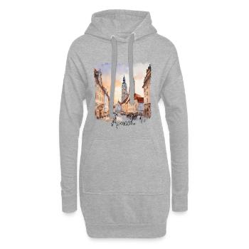 Munich Aquarelle, Munich, Allemagne - Sweat-shirt à capuche long Femme - gris chiné - Devant