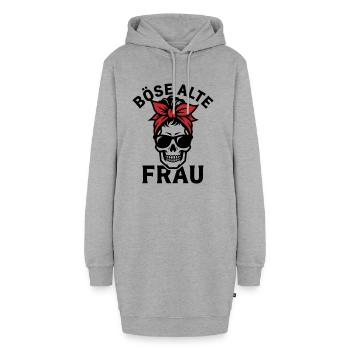 Böse Alte Frau mit Sonnenbrille Skull  - Hoodie-Kleid - Grau meliert - Vorne