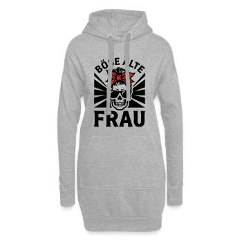 Böse Alte Frau mit Sonnenbrille Skull  - Hoodie-Kleid - Grau meliert - Vorne