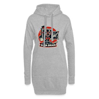 Supa Brain Gehirn Mathe Held - Hoodie-Kleid - Grau meliert - Vorne