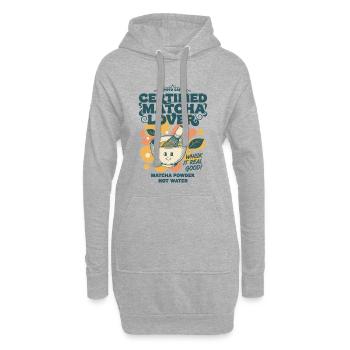 Certified Matcha Lover Kyoto Cafe Matcha Powder - Hoodie-Kleid - Grau meliert - Vorne