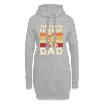 Motif rétro du papa Golden Retriever - Sweat-shirt à capuche long Femme - gris chiné - Devant