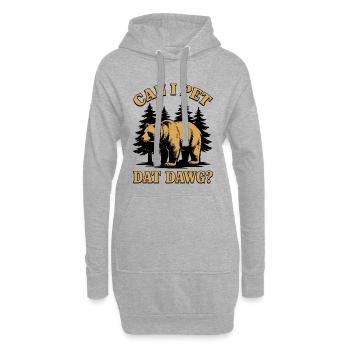 Can I Pet Dat Dawg, Wandern, Wanderung - Hoodie-Kleid - Grau meliert - Vorne