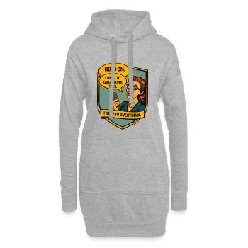 Stop – Rethink Overthinker Comic - Hoodie Dress - heather grey - Front