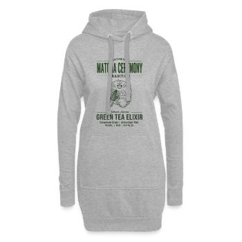 Tradition de la cérémonie du matcha : Elixir de thé vert Kyoto - Sweat-shirt à capuche long Femme - gris chiné - Devant