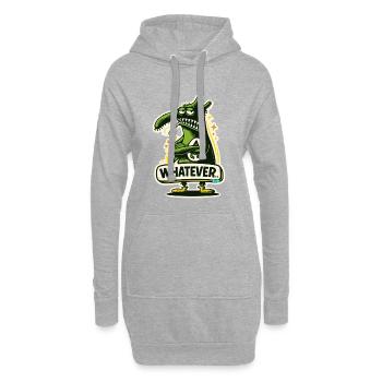 Dino Monstre Vert avec Peu importe l’Attitude - Sweat-shirt à capuche long Femme - gris chiné - Devant