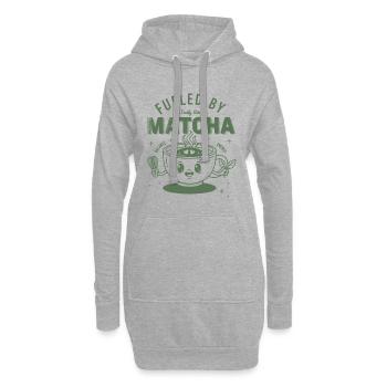 Alimenté par le matcha, un rituel quotidien de thé vert - Sweat-shirt à capuche long Femme - gris chiné - Devant