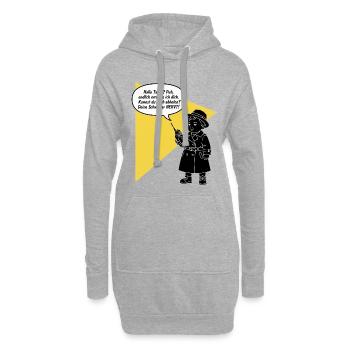Bonjour tante - tu décroches ? Ta sœur est drôle et agaçante - Sweat-shirt à capuche long Femme - gris chiné - Devant