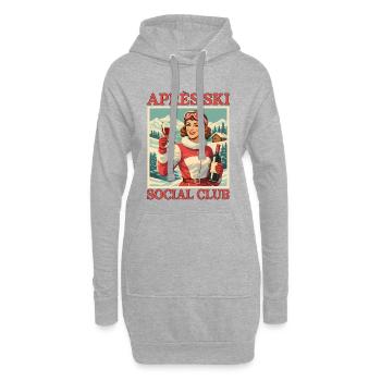 Après Ski Social Club Vintage Retro - Hoodie-Kleid - Grau meliert - Vorne