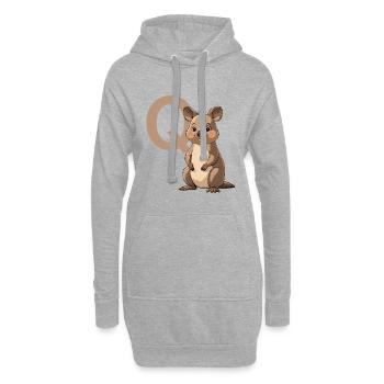 Koala mit Q Mascot-Design - Hoodie-Kleid - Grau meliert - Vorne