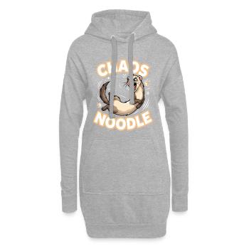 Chaos Noodle Frettchen Motiv - Hoodie-Kleid - Grau meliert - Vorne
