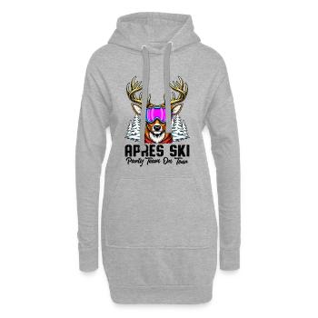 L'équipe d'Apres Ski Party en tournée - Sweat-shirt à capuche long Femme - gris chiné - Devant
