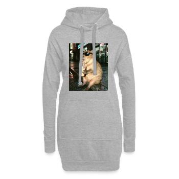 Café glacé au capybara, photo drôle de capybara - Sweat-shirt à capuche long Femme - gris chiné - Devant