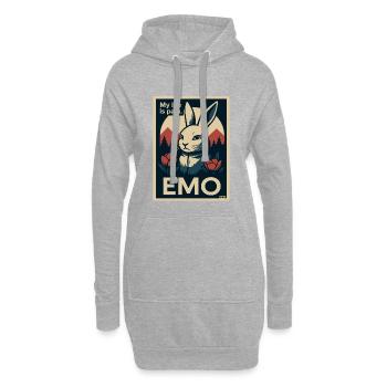 Emo Hase mit My Life is Pain Schriftzug - Hoodie-Kleid - Grau meliert - Vorne